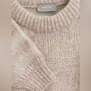 Everlane The Puff Sweater Heathered Oat Chunky Knit Merino Wool Medium Pullover